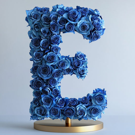 Eurydice Blue Rose Letter E Lamp - Imaginary Worlds