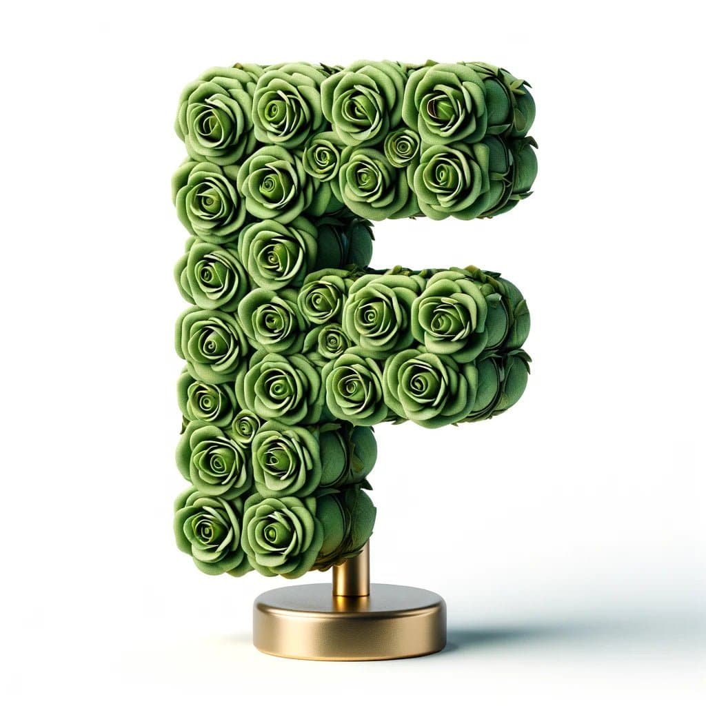 Fates Green Rose Letter F Lamp - Imaginary Worlds