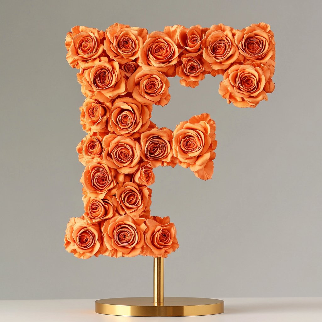 Fates Orange Rose Letter F Lamp - Imaginary Worlds