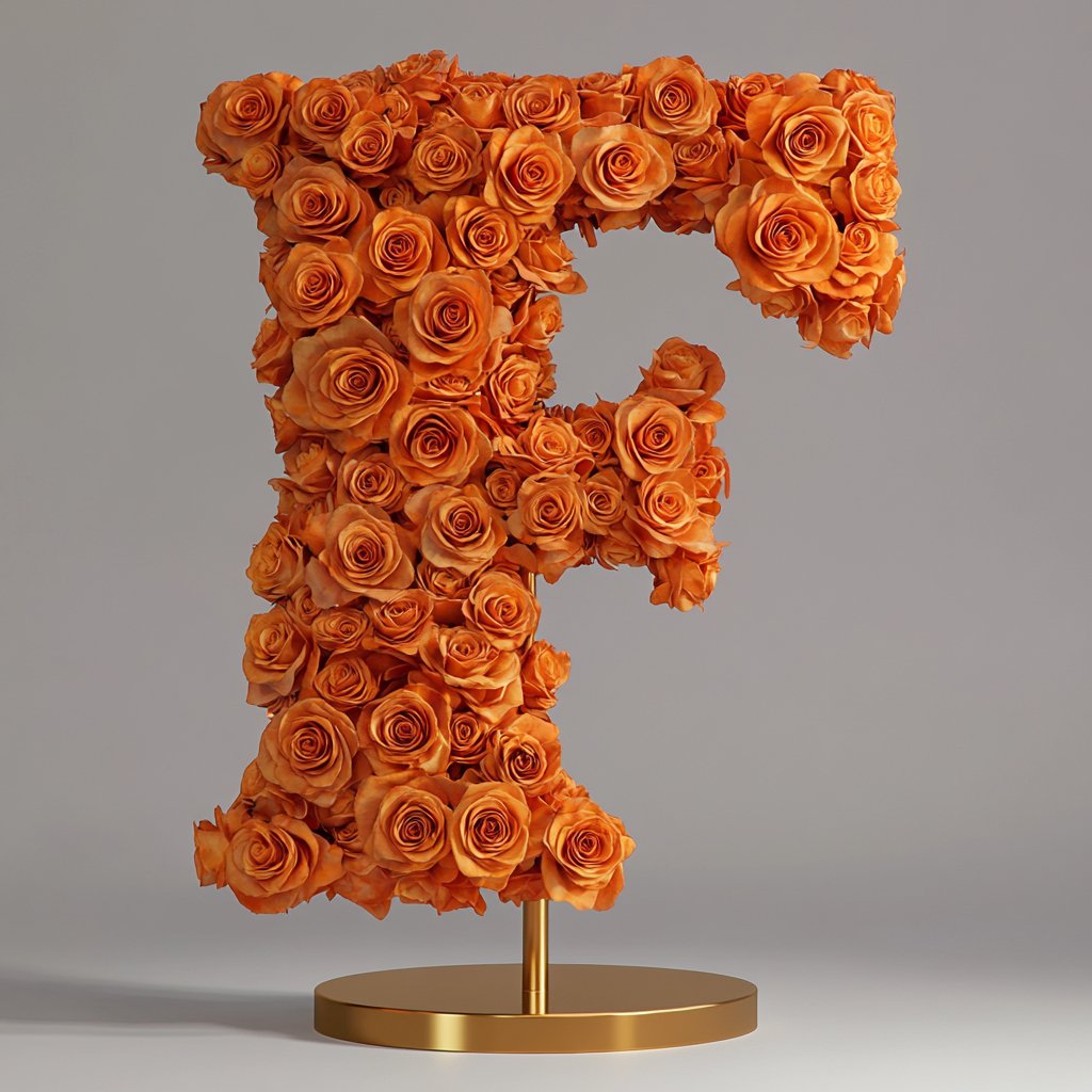 Fates Orange Rose Letter F Lamp - Imaginary Worlds