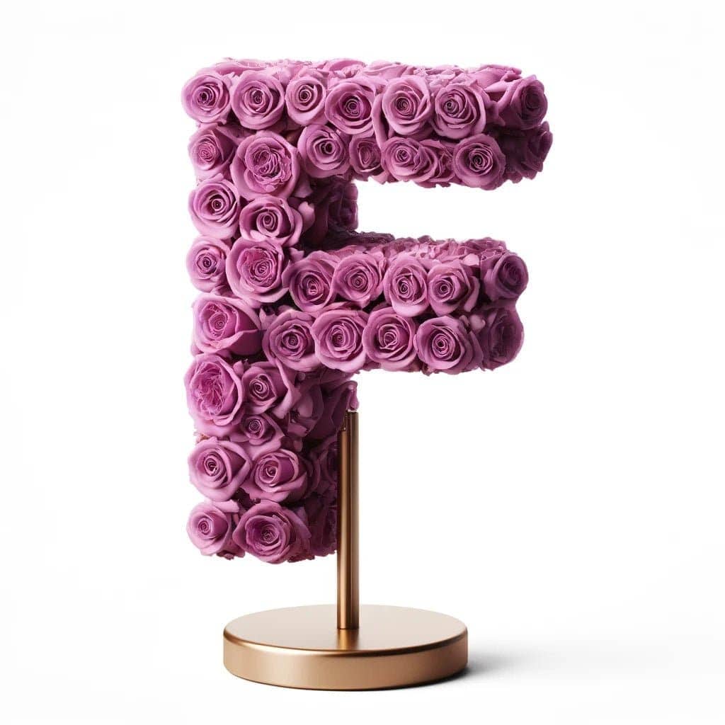 Fates Purple Rose Letter F Lamp - Imaginary Worlds