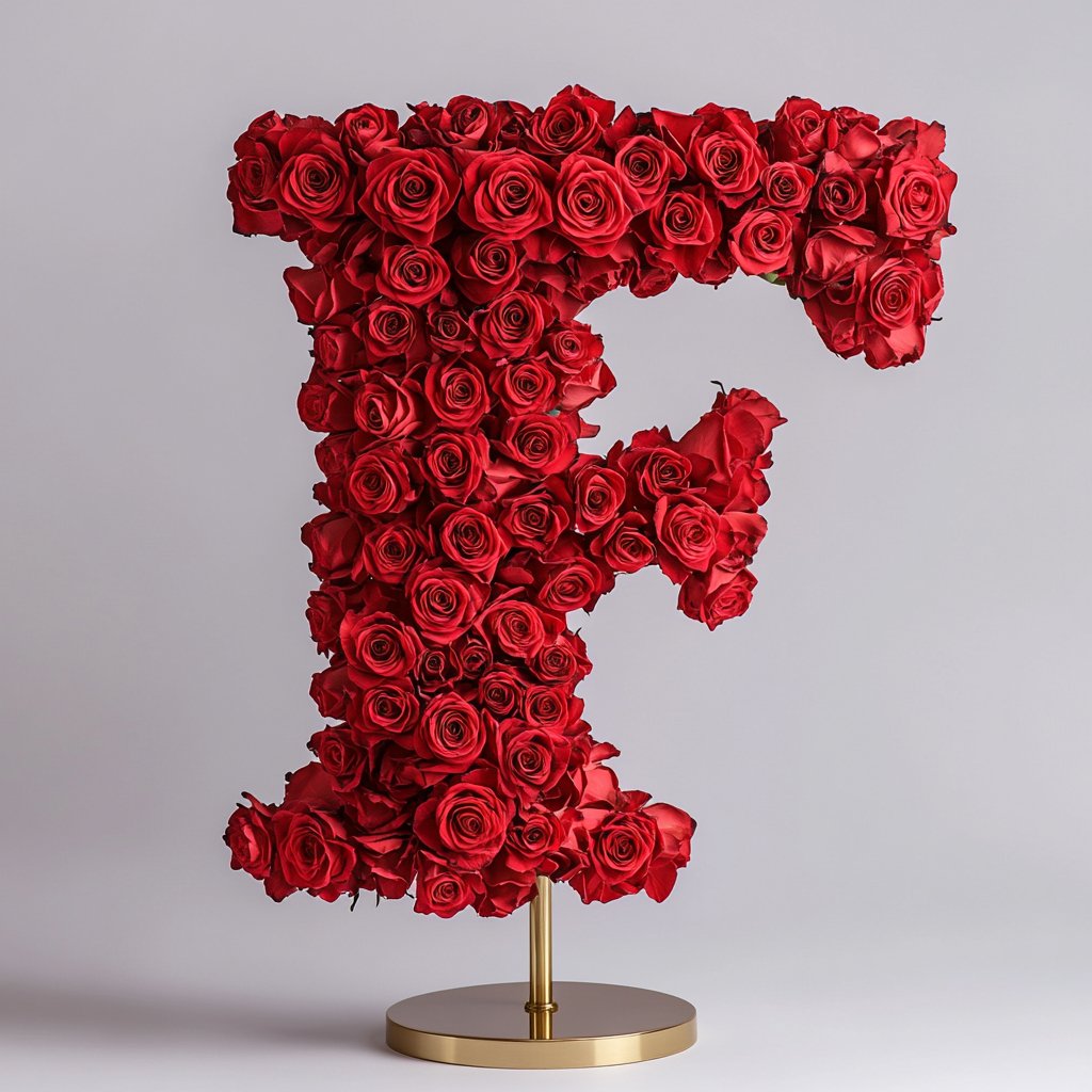 Fates Red Rose Letter F Lamp - Imaginary Worlds