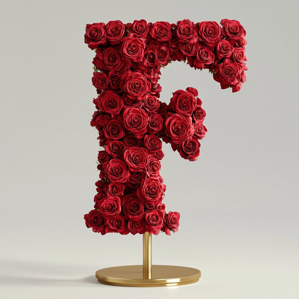 Fates Red Rose Letter F Lamp - Imaginary Worlds