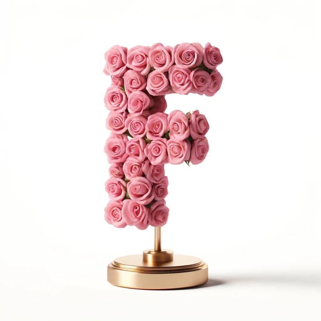 Fauna Pink Rose Letter F Lamp - Imaginary Worlds