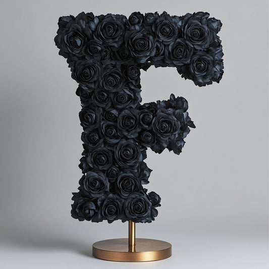 Fortuna Black Rose Letter F Lamp - Imaginary Worlds