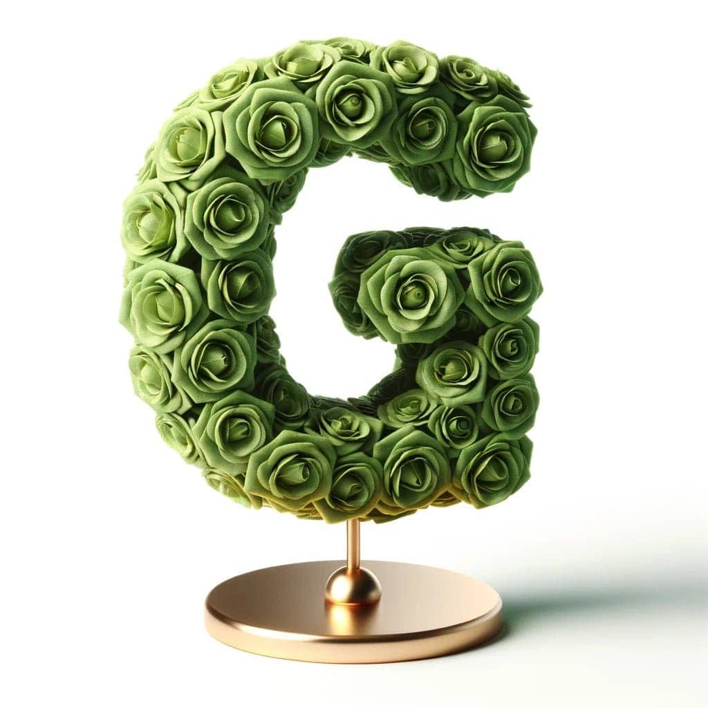 Gaia Green Rose Letter G Lamp - Imaginary Worlds