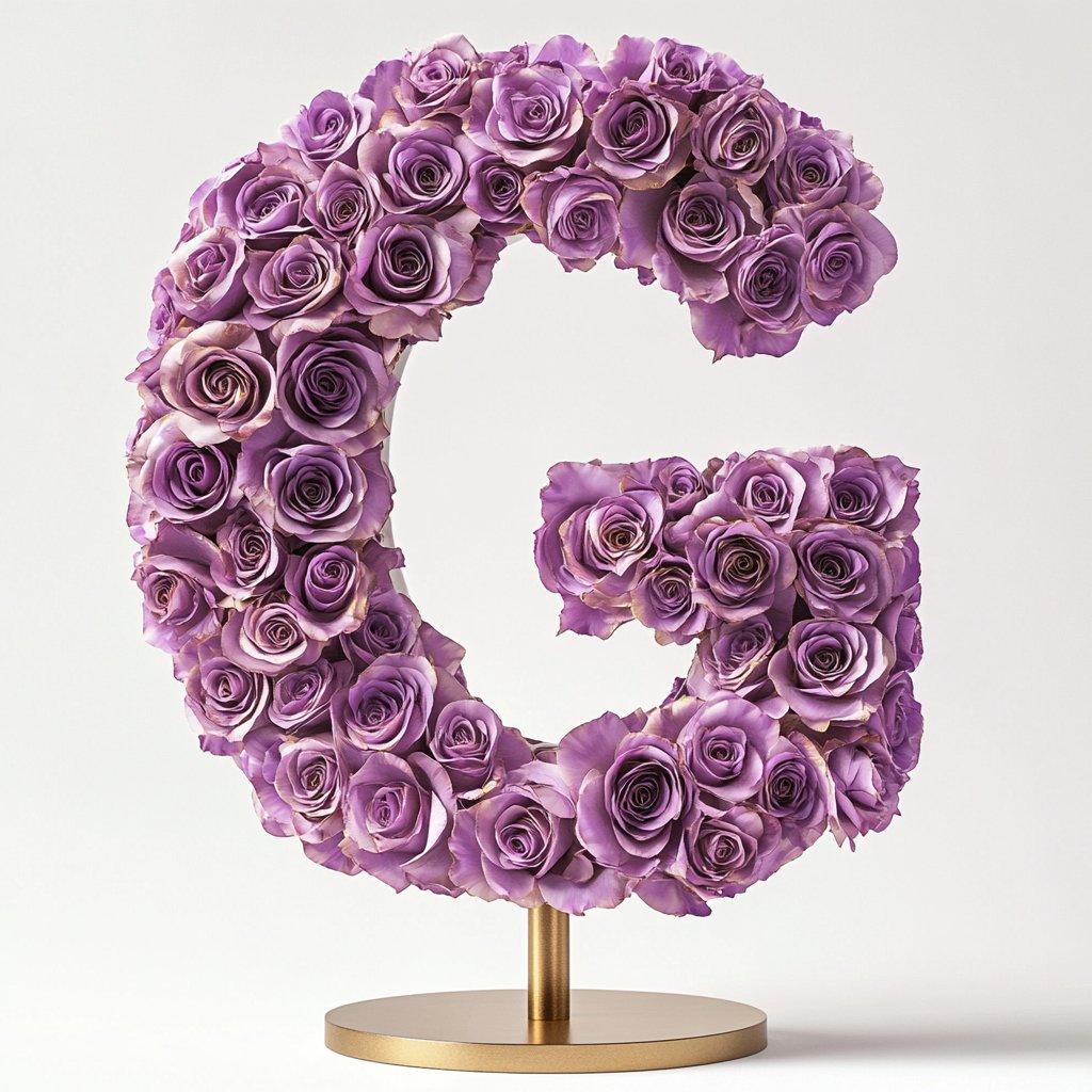 Gaia Purple Rose Letter G Lamp - Imaginary Worlds