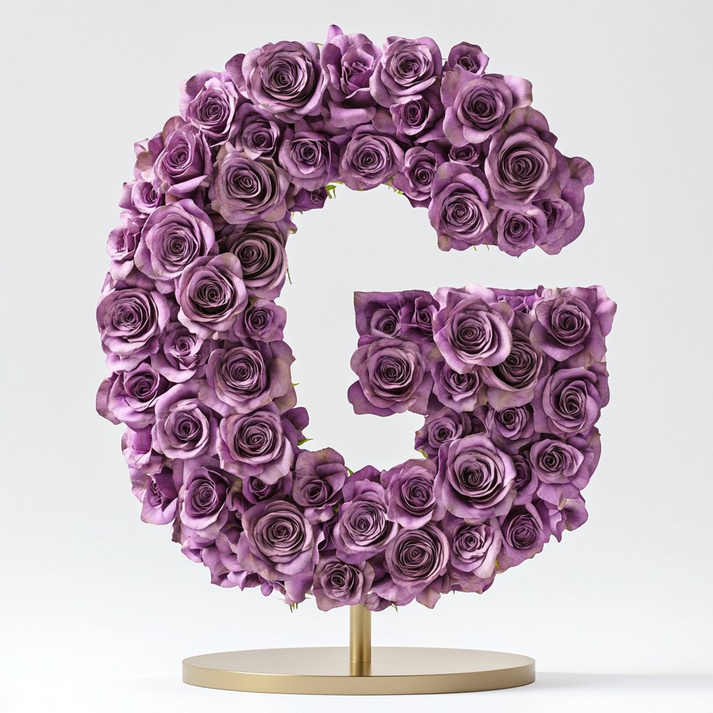 Gaia Purple Rose Letter G Lamp - Imaginary Worlds