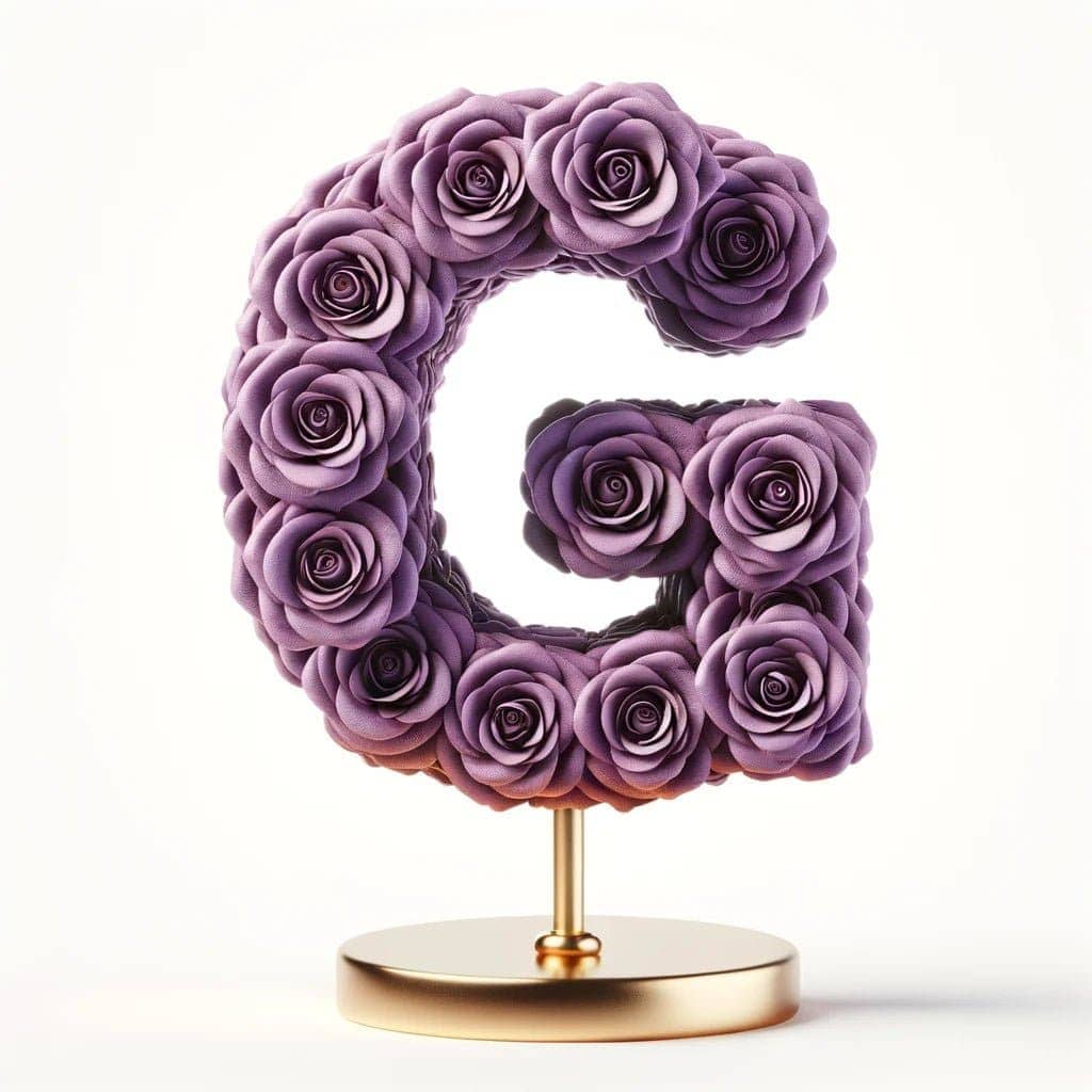 Gaia Purple Rose Letter G Lamp - Imaginary Worlds