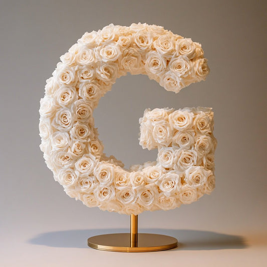 Gaia White Rose Letter G Lamp - Imaginary Worlds