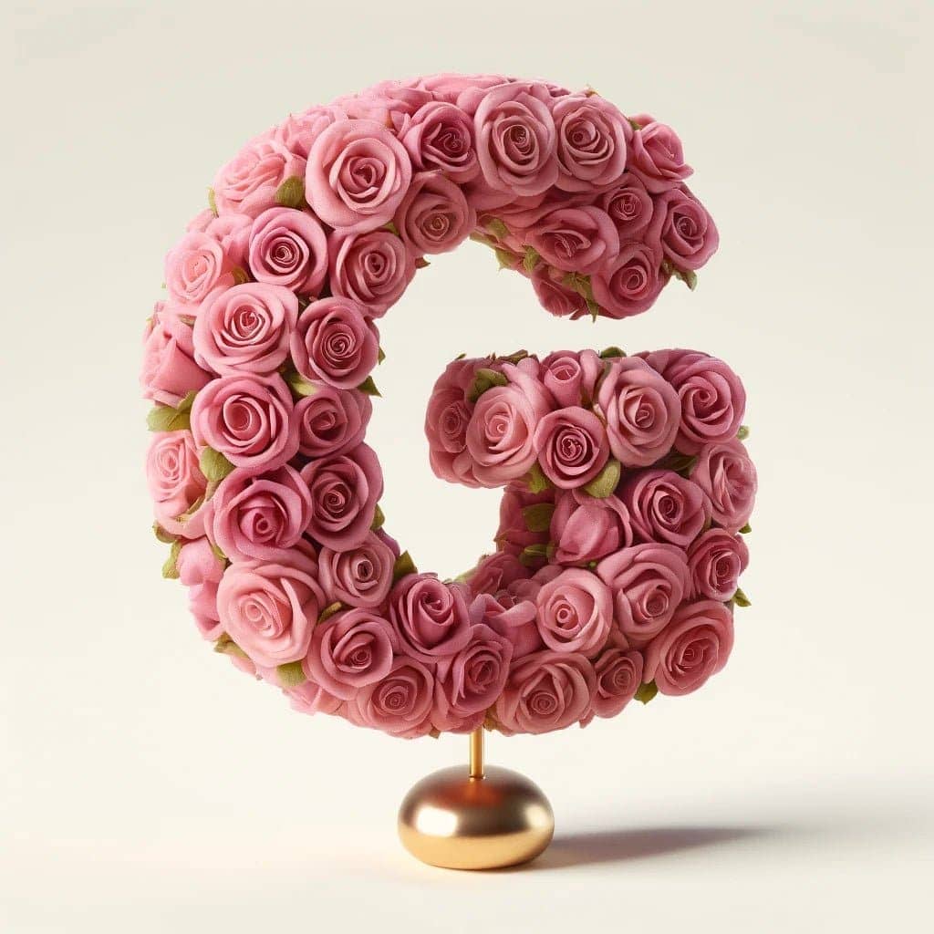 Ganymede Pink Rose Letter G Lamp - Imaginary Worlds