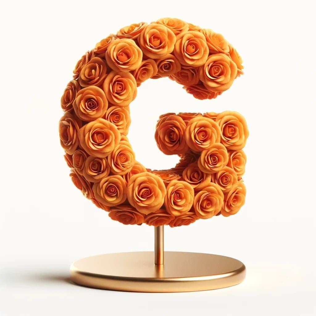 Glaucus Orange Rose Letter G Lamp - Imaginary Worlds