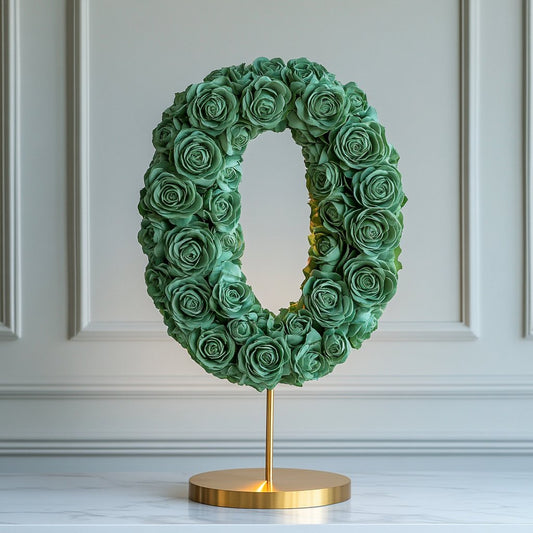 Green Rose Eternal Number 0 Lamp - Imaginary Worlds