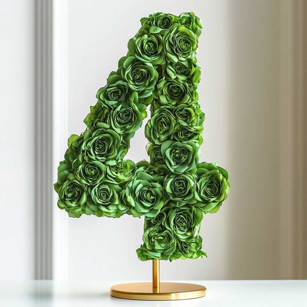 Green Rose Eternal Number 4 Lamp - Imaginary Worlds