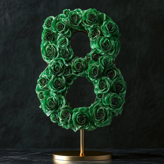 Green Rose Eternal Number 8 Lamp - Imaginary Worlds