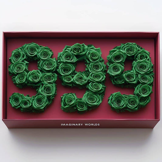 Green Roses 999 Rose Box - Imaginary Worlds