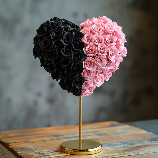 Hades and Aphrodite Mixed Rose Heart Lamp - Imaginary Worlds