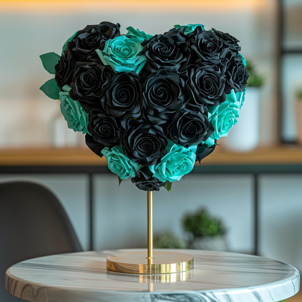 Hades and Persephone Mixed Rose Heart Lamp - Imaginary Worlds