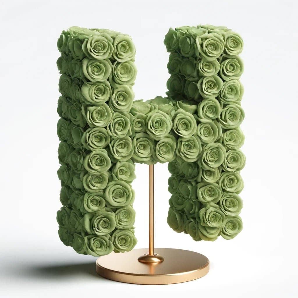 Hades Green Rose Letter H Lamp - Imaginary Worlds