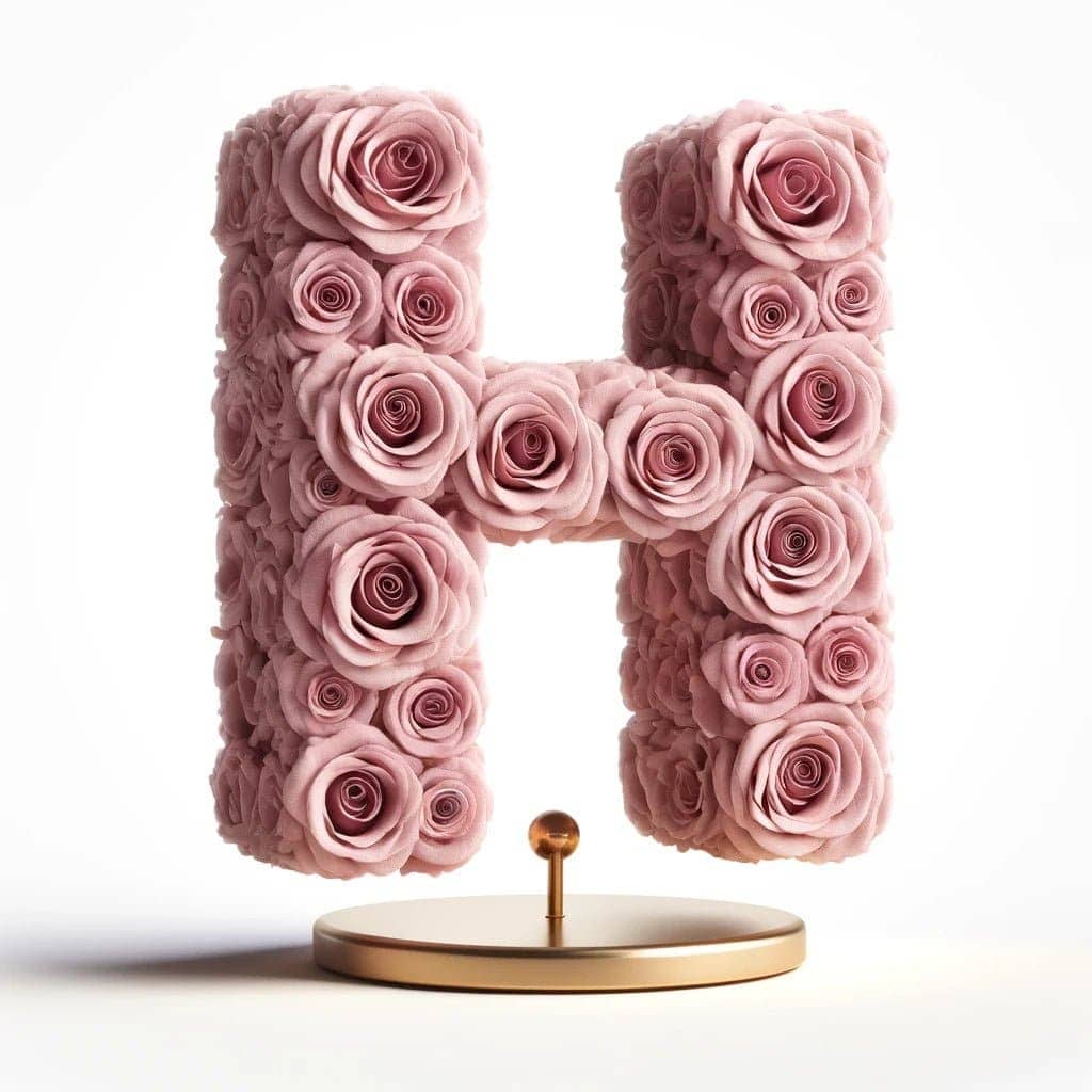 Hebe Pink Rose Letter H Lamp - Imaginary Worlds