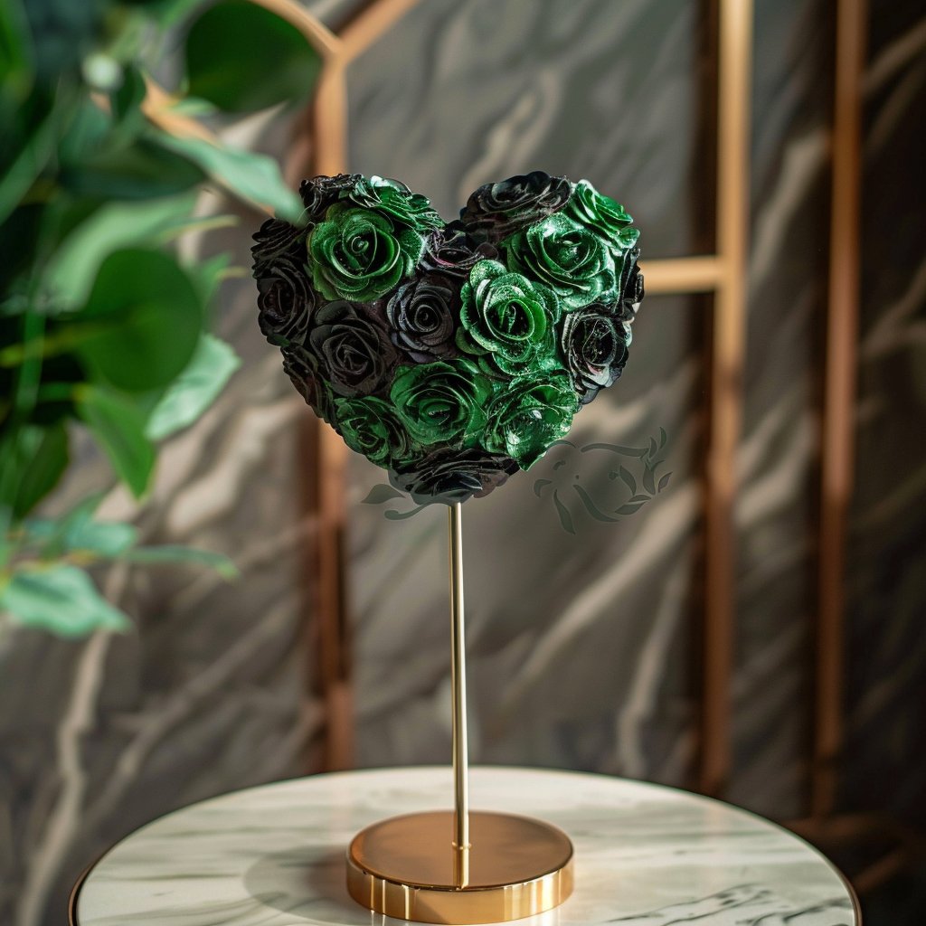 Hecate and Nyx Mixed Rose Heart Lamp - Imaginary Worlds