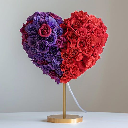 Helios and Selene Mixed Rose Heart Lamp - Imaginary Worlds