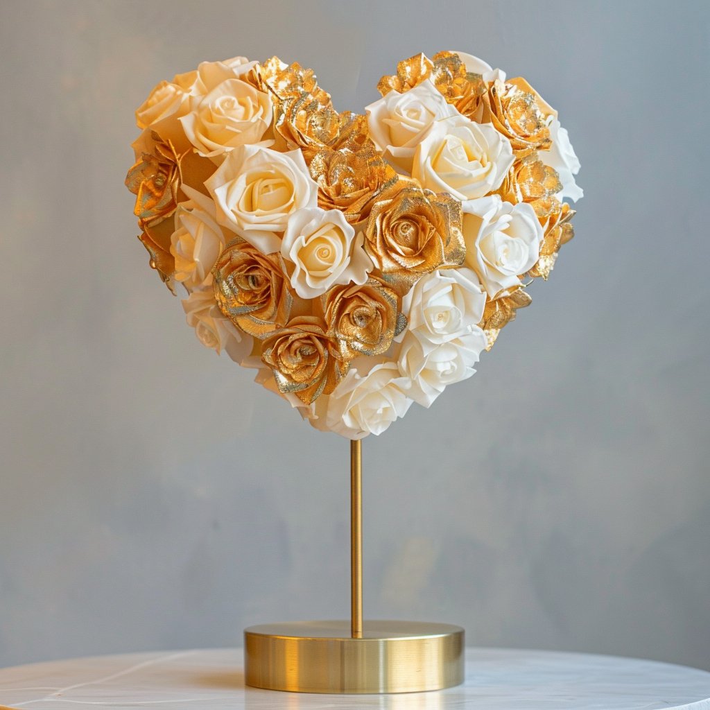 Hera and Zeus Mixed Rose Heart Lamp - Imaginary Worlds