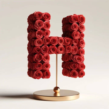 Hestia Red Rose Letter H Lamp - Imaginary Worlds