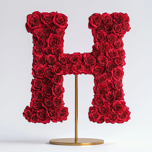 Hestia Red Rose Letter H Lamp - Imaginary Worlds