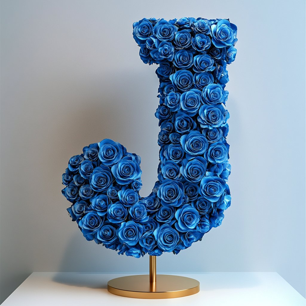 Janus Blue Rose Letter J Lamp - Imaginary Worlds