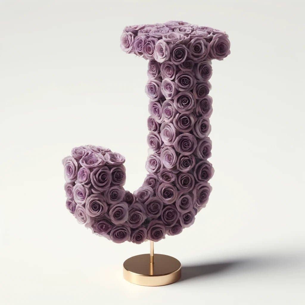 Juno Purple Rose Letter J Lamp - Imaginary Worlds