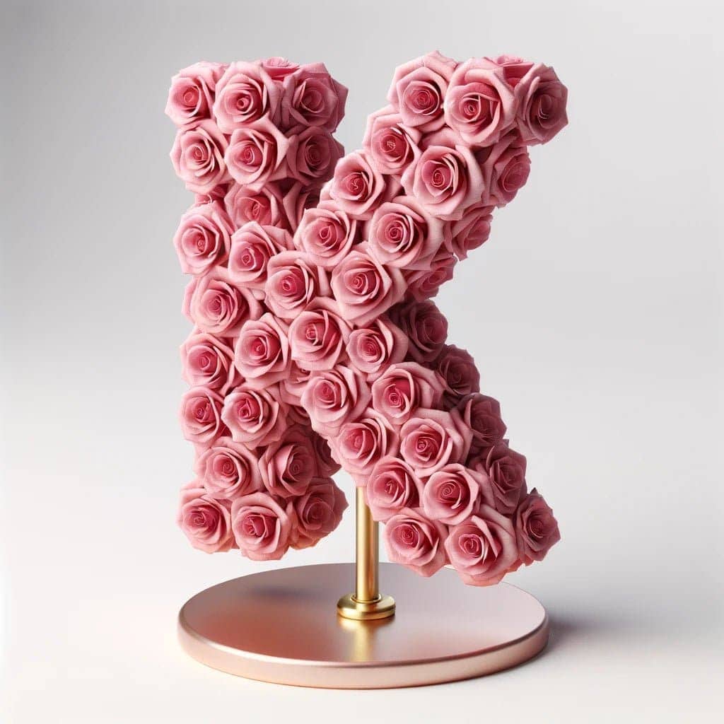 Kalliope Pink Rose Letter K Lamp - Imaginary Worlds