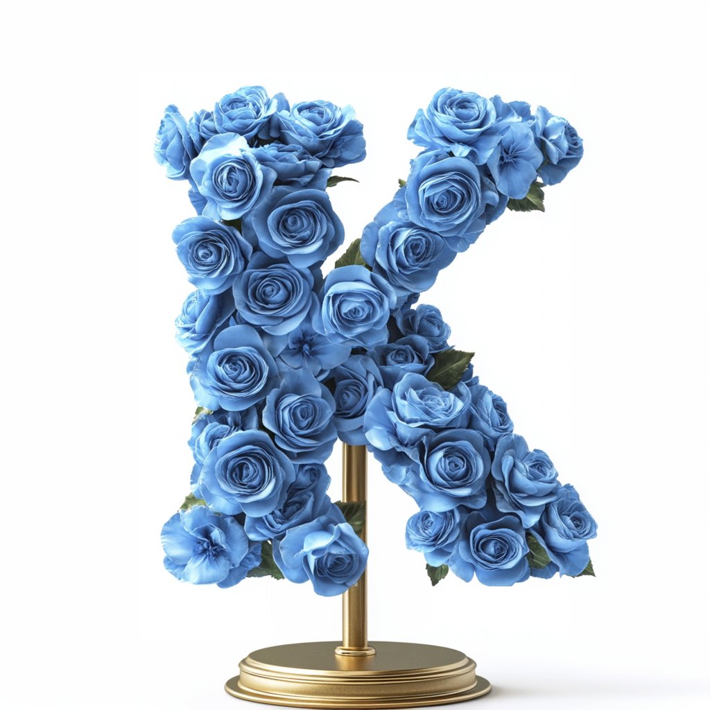 Kratos Blue Rose Letter K Lamp - Imaginary Worlds