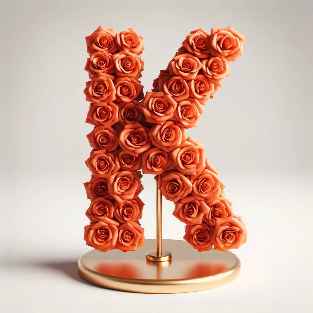 Kuan Yin Pink Rose Letter K Lamp - Imaginary Worlds