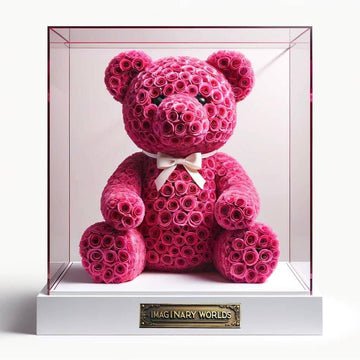 Light Pink Preserved Rose Bear - Imaginary Worlds