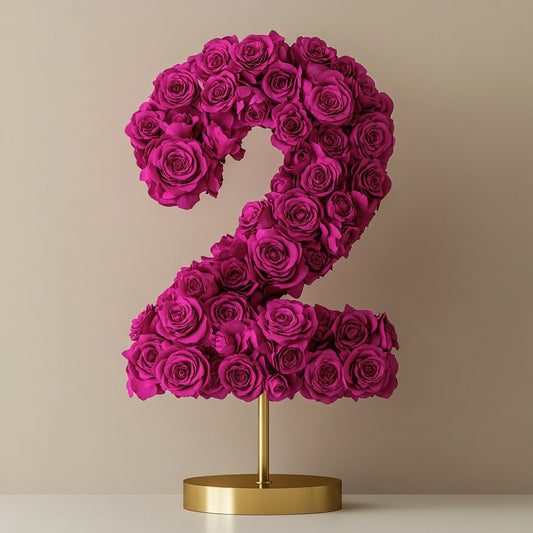 Magenta Rose Eternal Number 2 Lamp - Imaginary Worlds