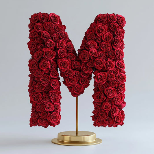 Mars Red Rose Letter M Lamp - Imaginary Worlds