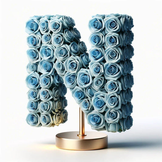 Nike Blue Rose Letter N Lamp - Imaginary Worlds
