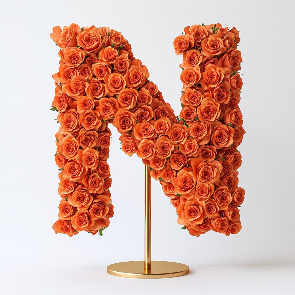 Nike Orange Rose Letter N Lamp - Imaginary Worlds