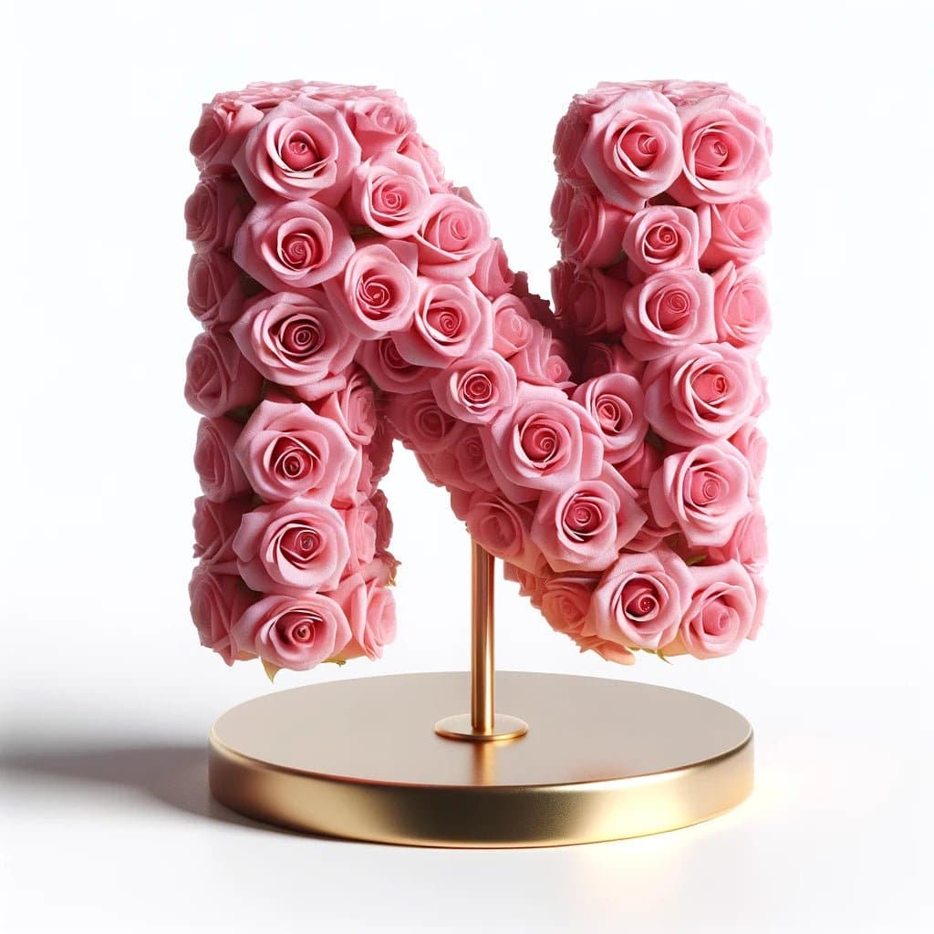 Nike Pink Rose Letter N Lamp - Imaginary Worlds