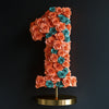 Orange and Teal Rose Eternal Number 1 Lamp - Imaginary Worlds