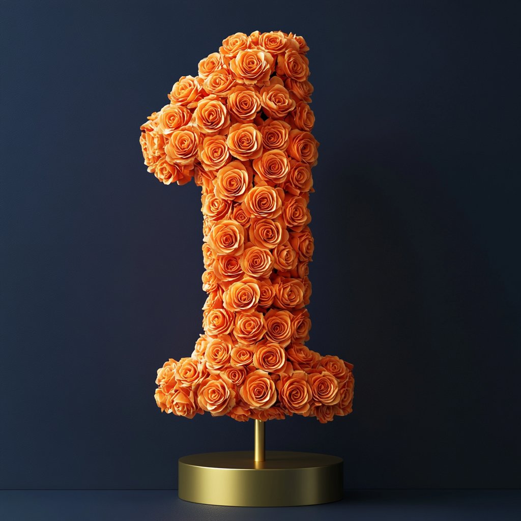 Orange Rose Eternal Number 1 Lamp - Imaginary Worlds