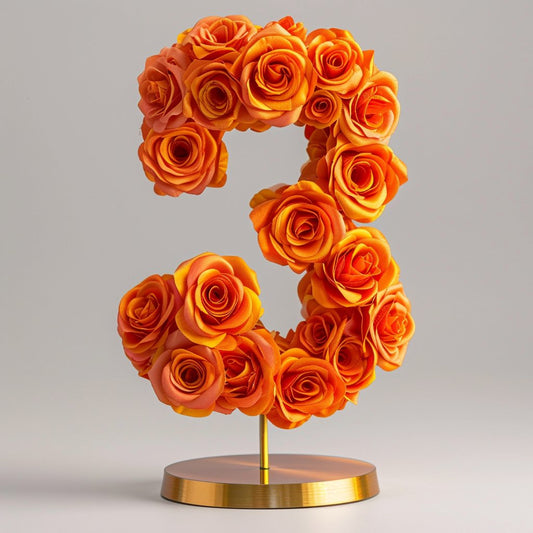 Orange Rose Eternal Number 3 Lamp - Imaginary Worlds