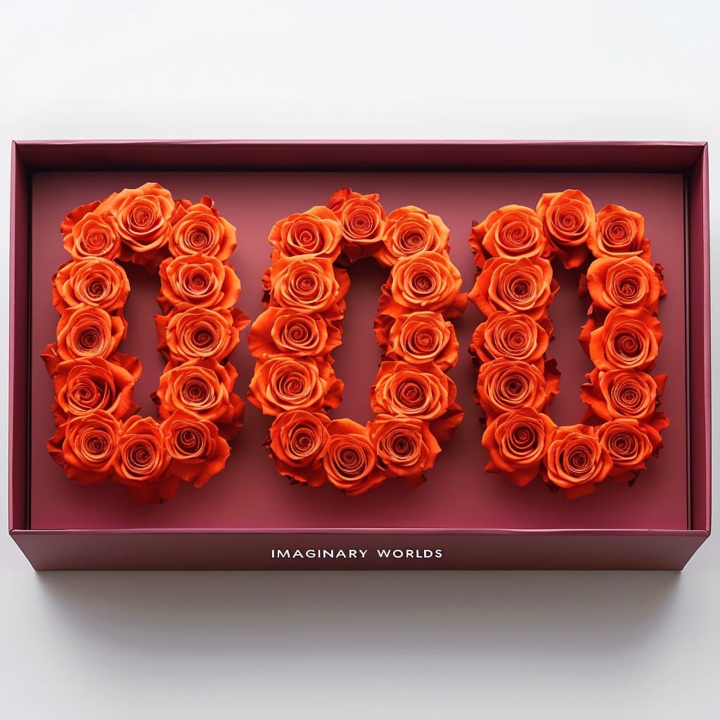 Orange Roses 000 Rose Box - Imaginary Worlds