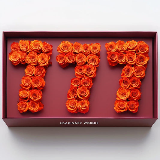 Orange Roses 777 Rose Box - Imaginary Worlds