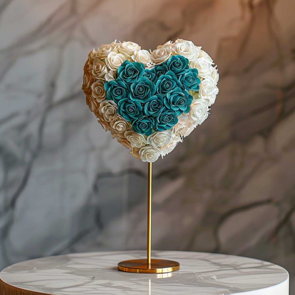 Orpheus and Eurydice Mixed Rose Heart Lamp - Imaginary Worlds