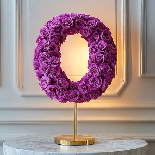 Orpheus Purple Rose Letter O Lamp - Imaginary Worlds