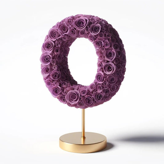 Orpheus Purple Rose Letter O Lamp - Imaginary Worlds