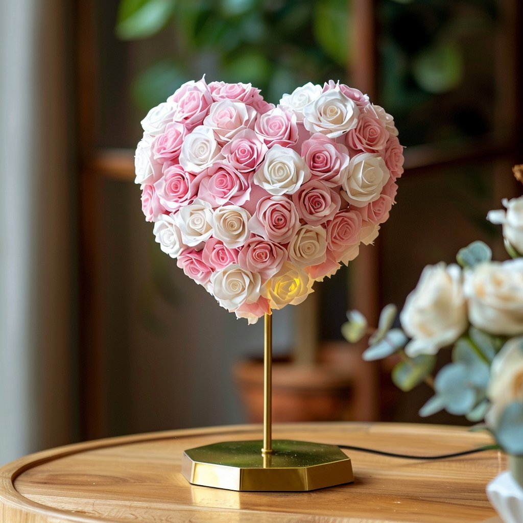 Paris and Helen Mixed Rose Heart Lamp - Imaginary Worlds