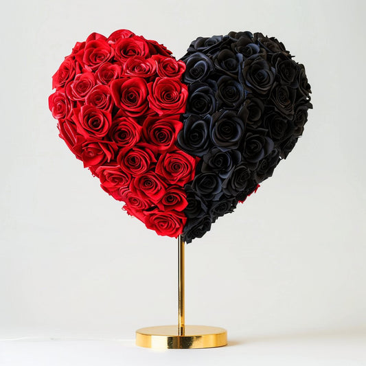 Persephone and Hades Mixed Rose Heart Lamp - Imaginary Worlds